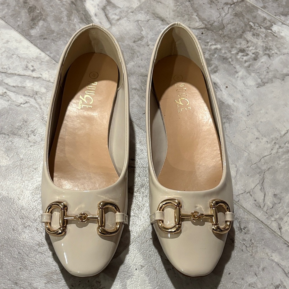 Dress Flats with Gold Accent